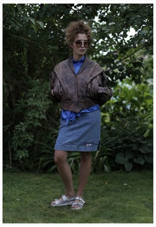 VINTAGE 80'S BROWN CROPPED JACKET