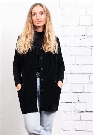 VINTAGE 90S BLACK VELVET VEST
