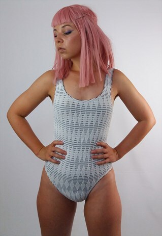 VINTAGE 80'S REVERSIBLE RETRO BODYSUIT / SWIMSUIT