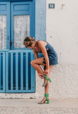 SICILY MUSTARD HEEL SANDALS