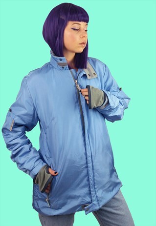 VINTAGE NAPAPIJRI SOFT SHELL WINTER JACKET IN BLUE