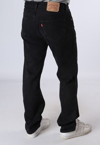 LEVIS 501'S BLACK DENIM JEANS W34 L32 (N2H)