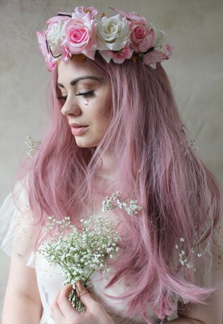ROUGE PONY - LARGE PINK BUTTERFLY FLORAL CROWN