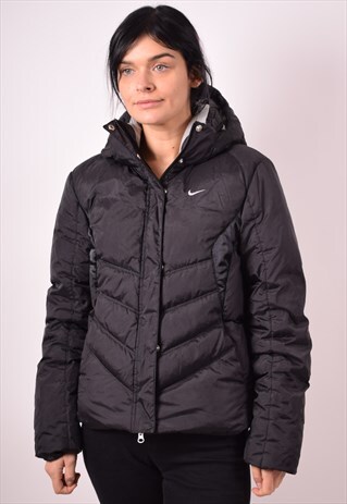 NIKE WOMENS VINTAGE PADDED JACKET SMALL BLACK 90S