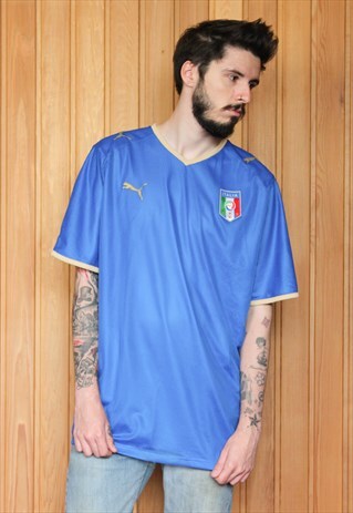 VINTAGE 1990S BLUE PUMA FOOTBALL SHIRT