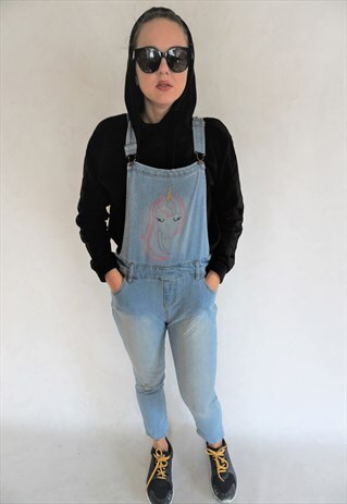 VINTAGE DENIM JUMPSUIT ROMPER OVERALL OVERALLS DUNGAREES
