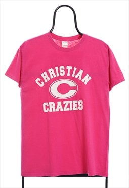 Vintage Christian Crazies Graphic Pink TShirt Womens