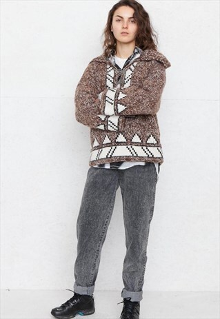VINTAGE BROWN KNIT JUMPER SWEATER
