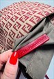 FENDI CROSSBODY BAG ZUCCA ZUCCHINO LOGO BEIGE RED VINTAGE 