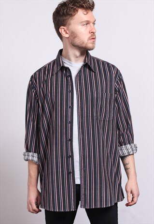 VINTAGE CORDUROY CORD STRIPED SHIRT