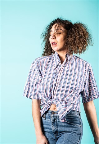 VINTAGE TOMMY HILFIGER SHIRT IN BLUE AND RED CHECKS