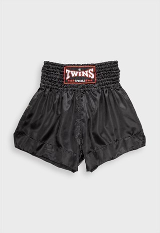 BLACK THAI BOXING SHORTS