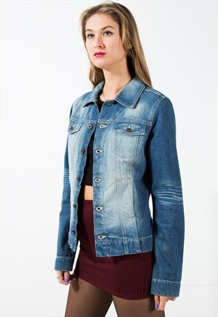 VINTAGE 80S CLASSIC TOMMY HILFIGER BASIC DENIM JACKET/ S1784