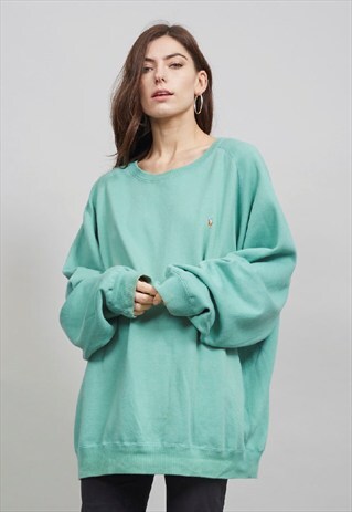 VINTAGE POLO RALPH LAUREN 90'S OVERSIZED MINT GREEN SWEATSHI