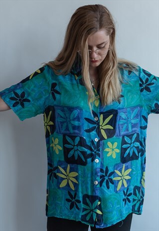 VINTAGE 80S FESTIVAL SHIRT IN BLUE