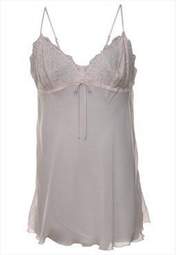Vintage Sheer Effect Lace Off-White Babydoll - S