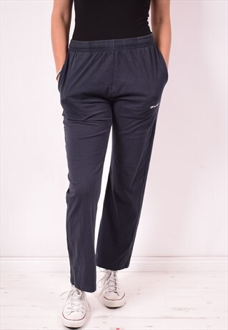 CHAMPION WOMENS VINTAGE TRACKSUIT TROUSERS MEDIUM BLACK 90S