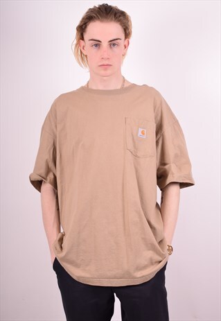 CARHARTT MENS VINTAGE T-SHIRT TOP XL BROWN 90S