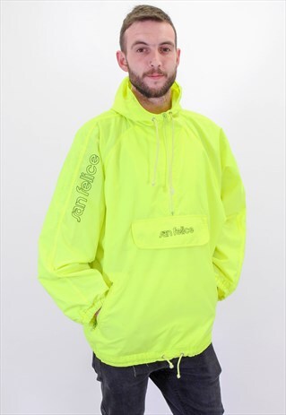 VINTAGE YELLOW FESTIVAL 1/2 ZIP JACKET IN XL