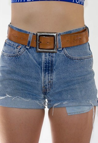 VINTAGE LARGE BUCKLE LEATHER BELT