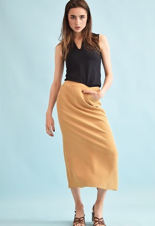 90'S RETRO HIGHWAISTED MIDI MOMS PENCIL SKIRT