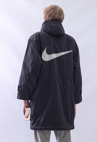 NWT DEADSTOCK VINTAGE MENS NIKE BIG LOGO LONG WINTER JACKET