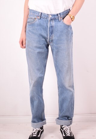 LEVI'S 501 MENS VINTAGE JEANS W34 L36 BLUE 90S