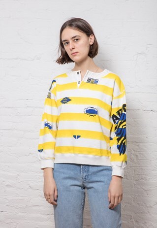 VINTAGE YELLOW AFRICA PULLOVER SWEATER
