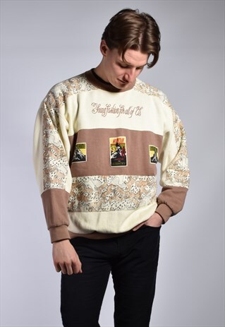 VINTAGE 80S EMBROIDERED CREWNECK SWEATSHIRT