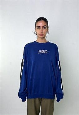 Blue 90s Umbro Embroidered Spellout Sweatshirt