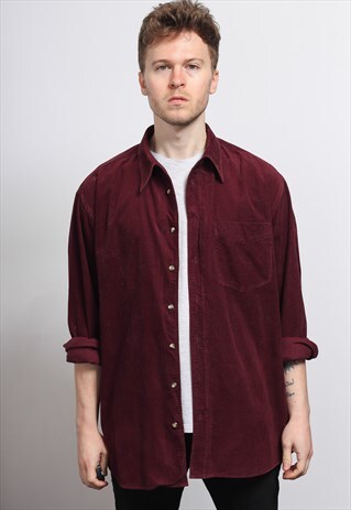VINTAGE CORDUROY CORD SHIRT RED