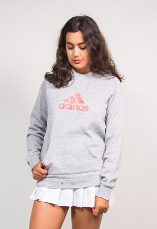 90'S VINTAGE ADIDAS GREY SWEATSHIRT HOODIE