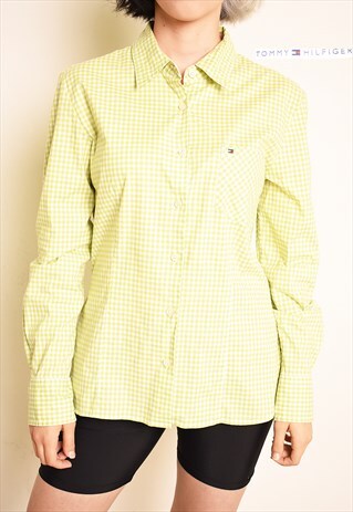 Y2K RETRO TOMMY HILFIGER CHECKED PRINT SHIRT TOP