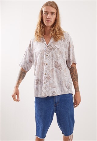 VINTAGE PATTERNED FESTIVAL SHORT SLEEVE SHIRT
