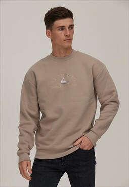 St Tropez Sailing Embroidered Beige Sweatshirt