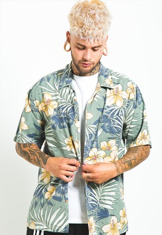VINTAGE 80S HAWAIIAN SHORT SLEEVE SHIRT/ S6575