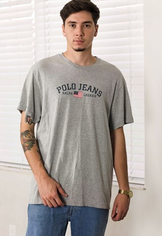 VINTAGE POLO RALPH LAUREN T-SHIRT LOGO 90S XL 8.1