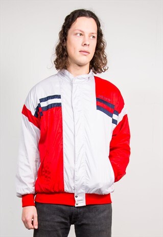 VINTAGE 90'S GREY COLOURBLOCK ADIDAS TRACKSUIT JACKET