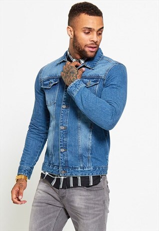 MENS BRAVE SOUL LIGHT WASH DENIM JACKET