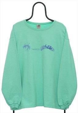 Vintage Cal Cru Graphic Green Sweatshirt Womens