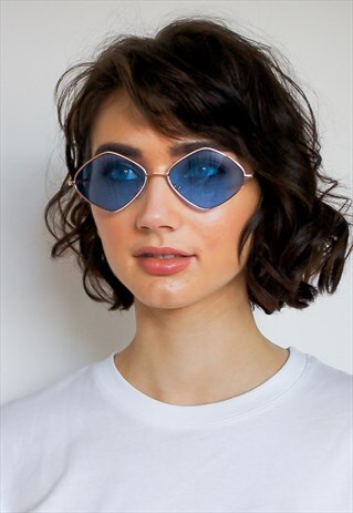 BLUE DIAMOND SHAPE SUNGLASSES