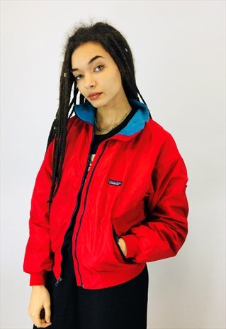 VINTAGE 80S PATAGONIA FLEECE LINED BOMBER COAT