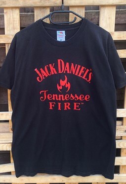 Jack Daniels Tennessee fire whiskey black T-shirt medium  