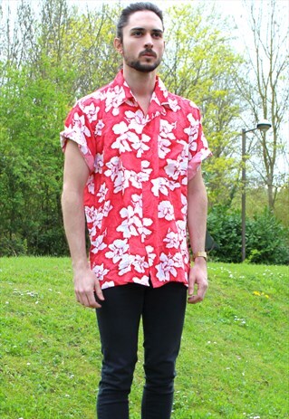 VINTAGE 80S HAWAIIAN USA SHIRT - LARGE - FESTIVAL RETRO