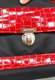 VINTAGE RED AND BLACK BAGUETTE BAG, RETRO RACHEL BAG Y2K