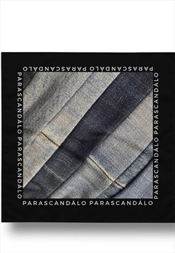 Classic logo scarf denim print