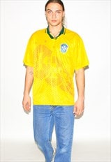 Vintage 90s Brazilian football jersey in yellow