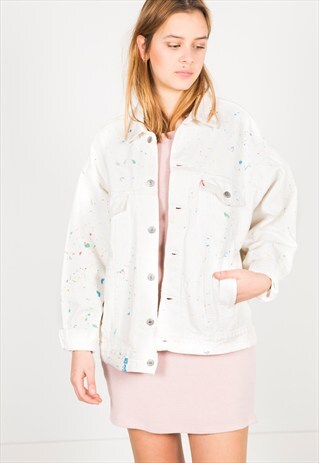 VINTAGE 80'S LEVI'S EMBELLISHED DENIM JACKET / S0088