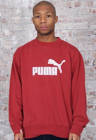 VINTAGE PUMA BIG LOGO SWEATSHIRT RED