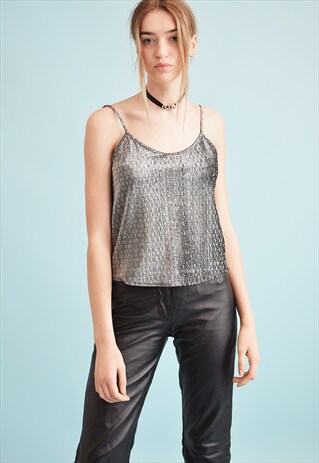 90'S GRUNGE SHIMMER KITSCH TEEN CROP TOP